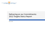 Delivering on our commitments: 2012 target status report cover