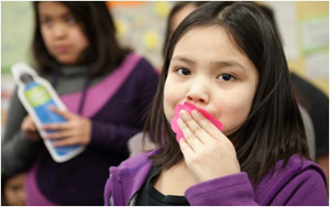 Students at a school in the Northwest Territories participate in a Sip Smart! activity, part of Collaborative Action on Childhood Obesity, a CLASP1 initiative.