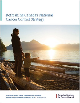 report cover of discussion paper on refreshing Canada's national cancer control strategy