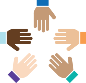 clipart hands of different races in a circle