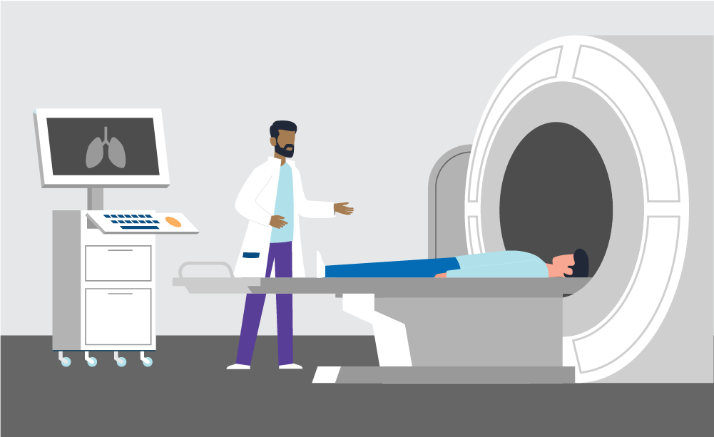 patient receiving a low dose computed tomography scan